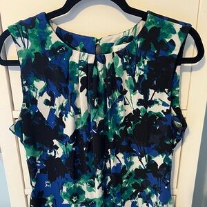 Calvin Klein Blue Floral Tank Womans Medium EUC